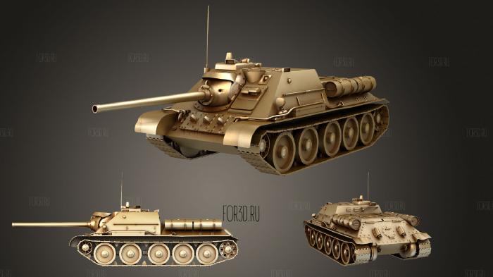 SU 85 Tank stl model for CNC